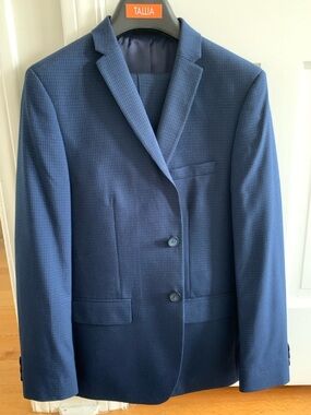 Marc New York Men's Textured Navy Blue Sport Coat